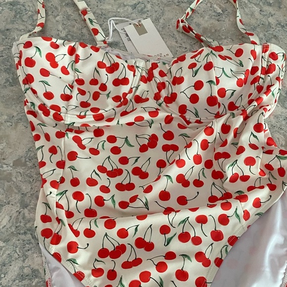 Good American Cherry Print One-Piece Swimsuit - Picture 5 of 6